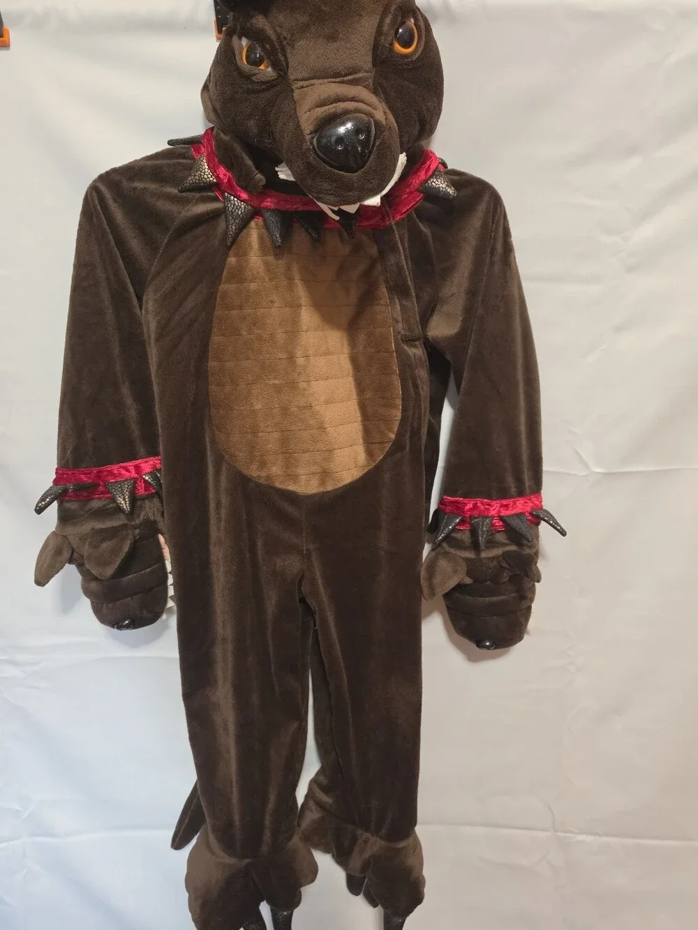 Kids Brown Gruffalo Costume with Red Trim XS